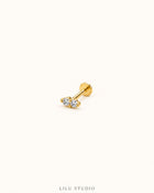 Toya dobbelt zircon mini petit piercing med flat back
