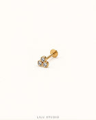 Piercing ørering flatback med 3 zirkoner — Noa