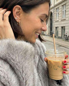 Vela guldbelagt blomster piercing ørering med flatback