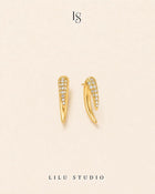 Øreringe ear jackets med zirkon forgyldt — Alice