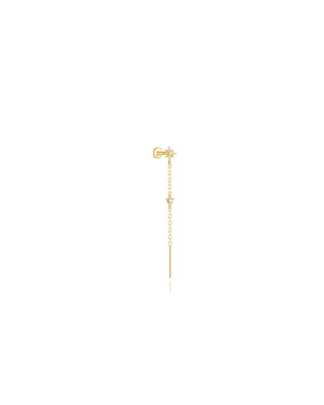 Evig stjerne piercing med kæde – Lilu Studio