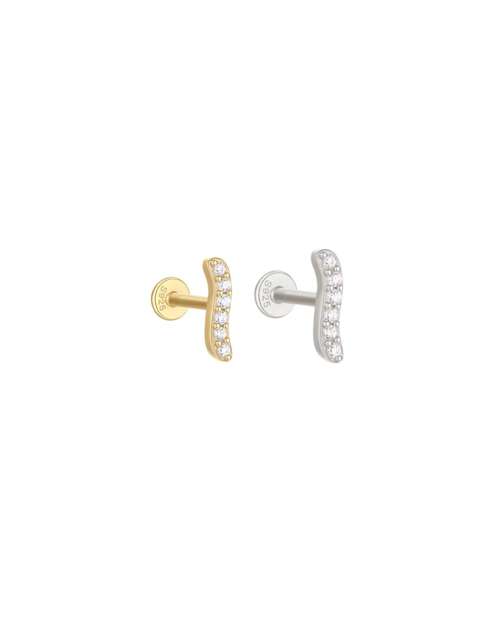 Elara bølge flatback piercing – Lilu Studio
