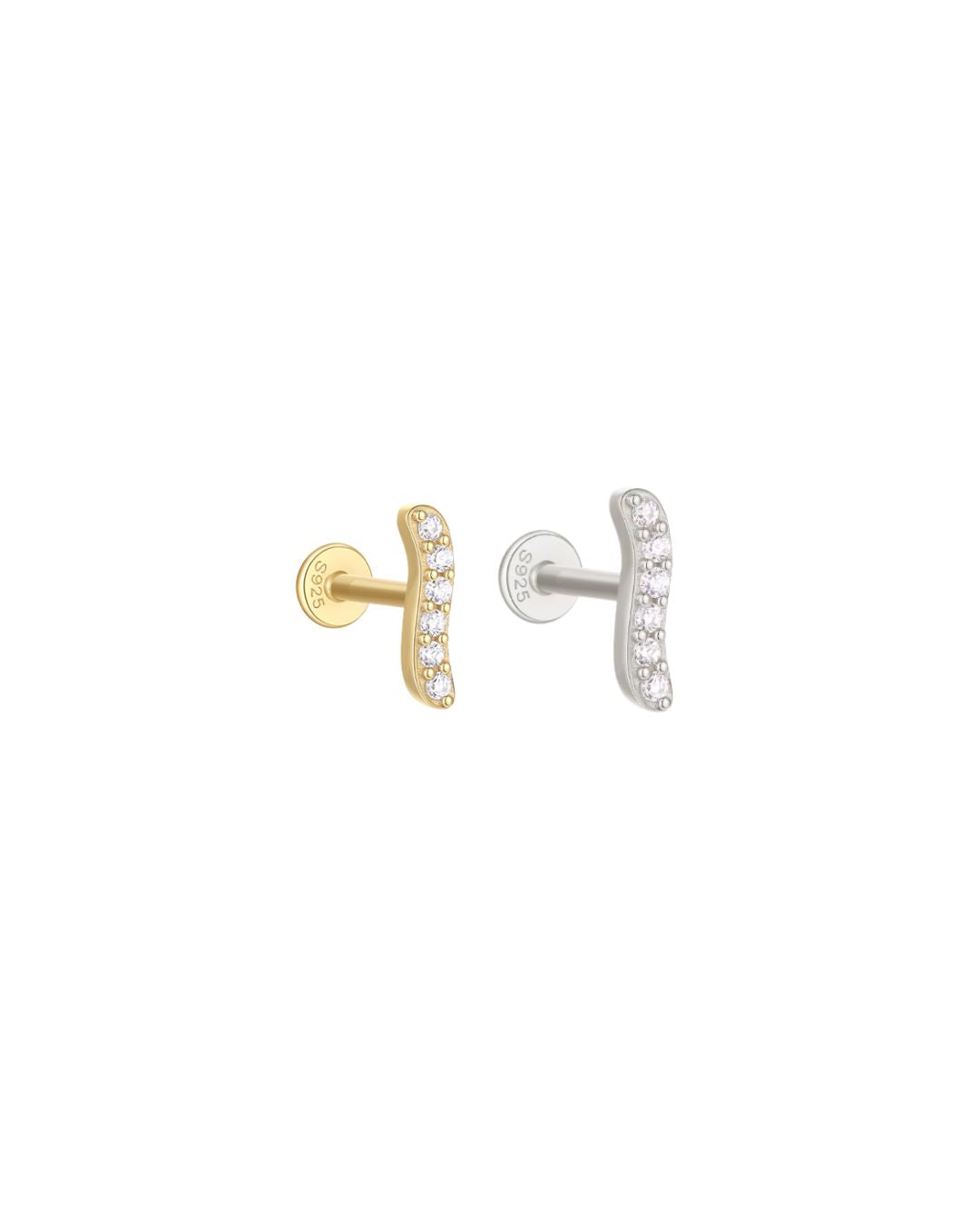 Elara bølge flatback piercing – Lilu Studio