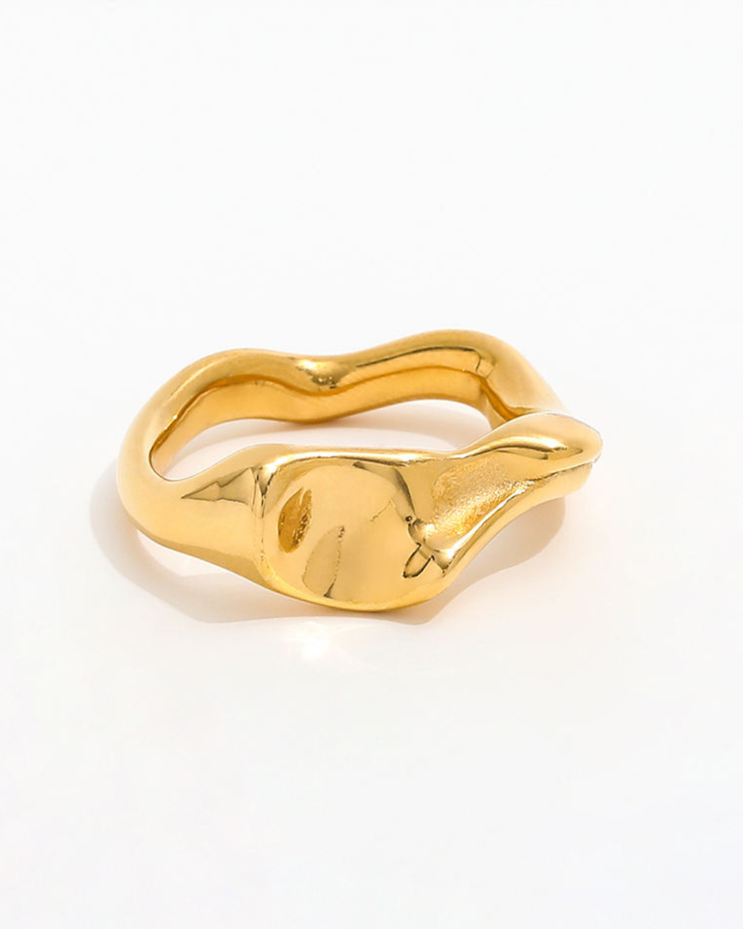 Lava Glow forgyldt ring med textur