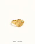 Ring signet snoet forgyldt — Riva bred