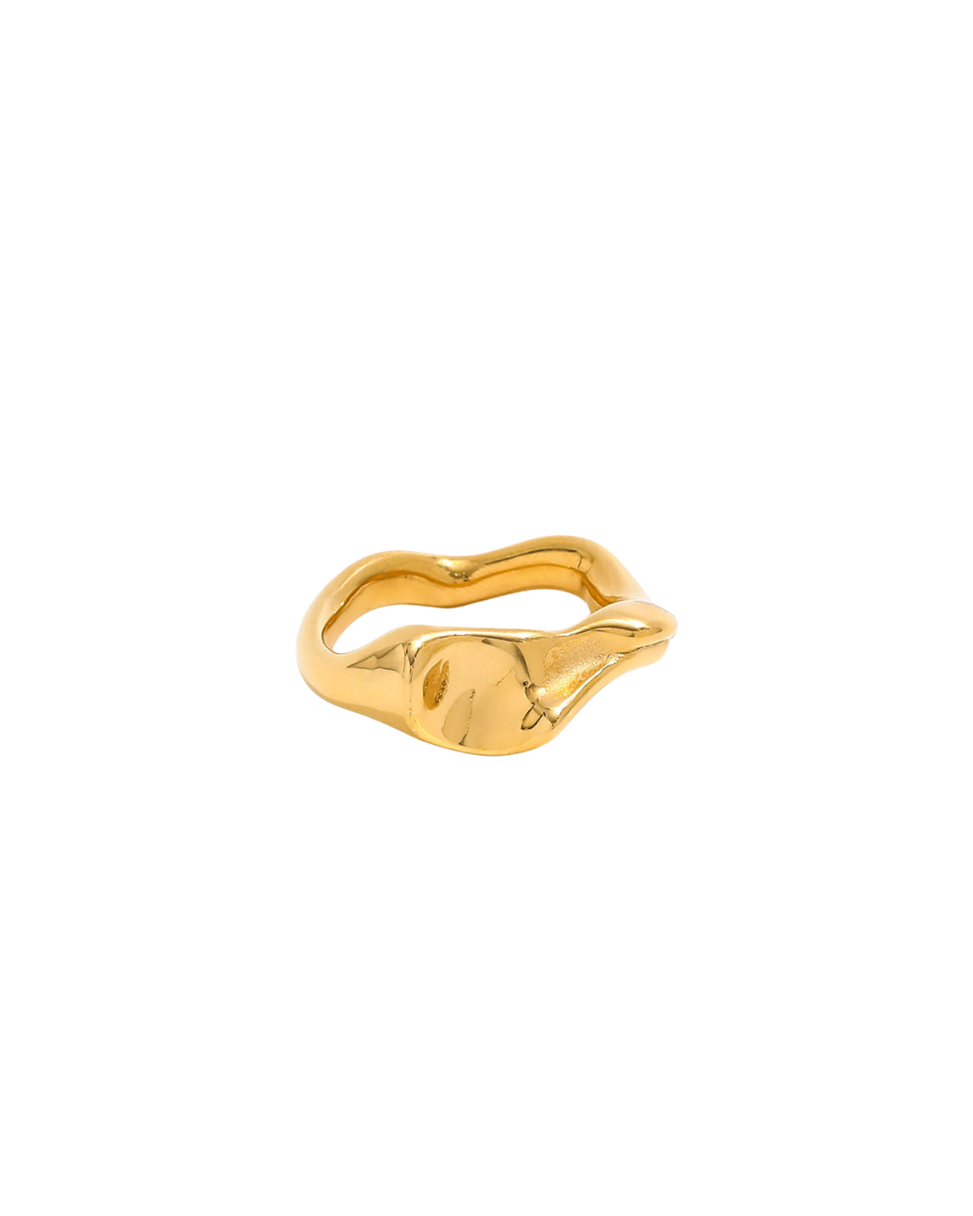Lava Glow forgyldt ring med textur