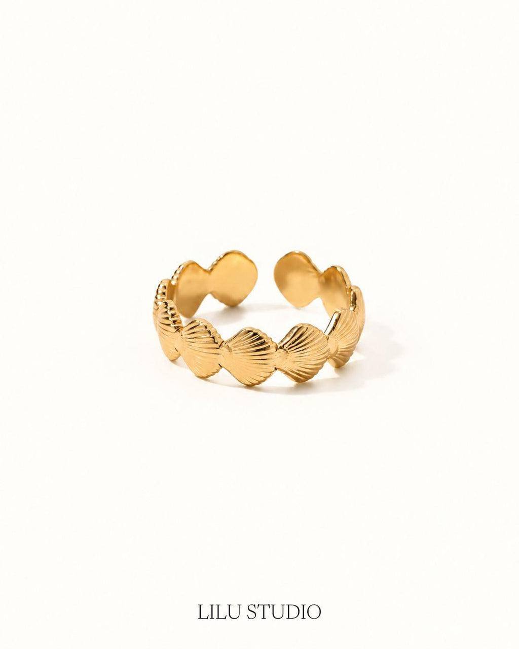 Ring muslingeskal forgyldt — Greta