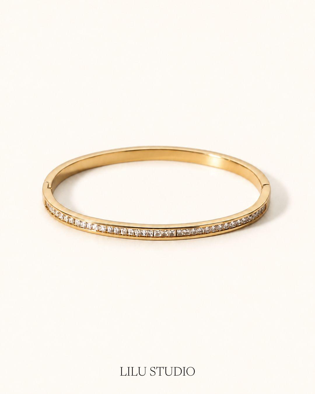 Bangle armbånd med zirkoner — Juno