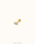 Toya dobbelt zircon mini petit piercing med flat back