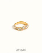 Ringsæt 3 stacking ringe forgyldte — Vesper – ring med zirkoner