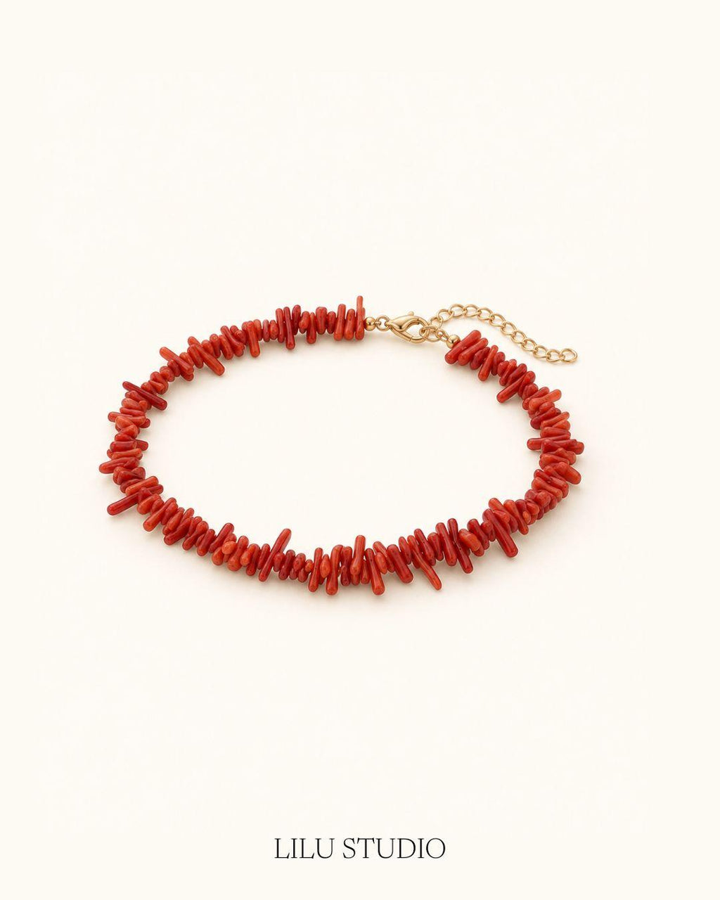 Rød koralsten armbånd — Positano