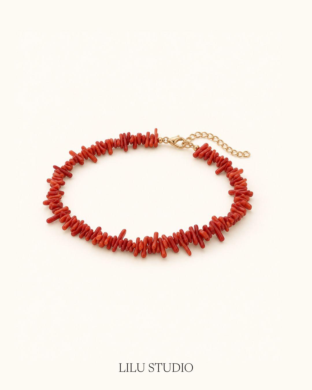 Rød koralsten armbånd — Positano