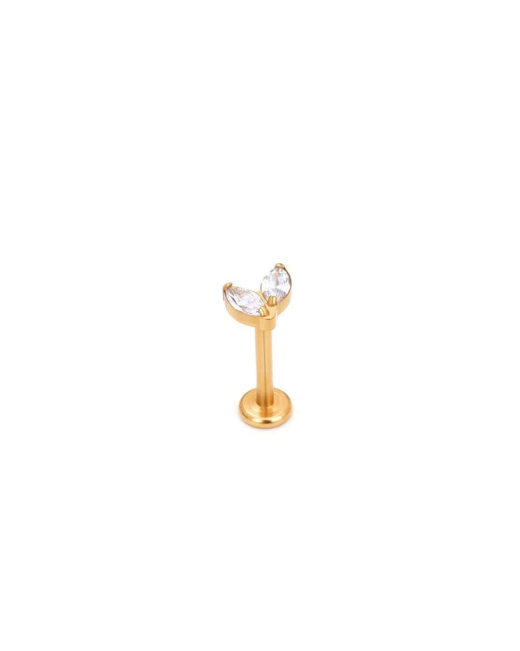 Vela guldbelagt blomster piercing ørering med flatback