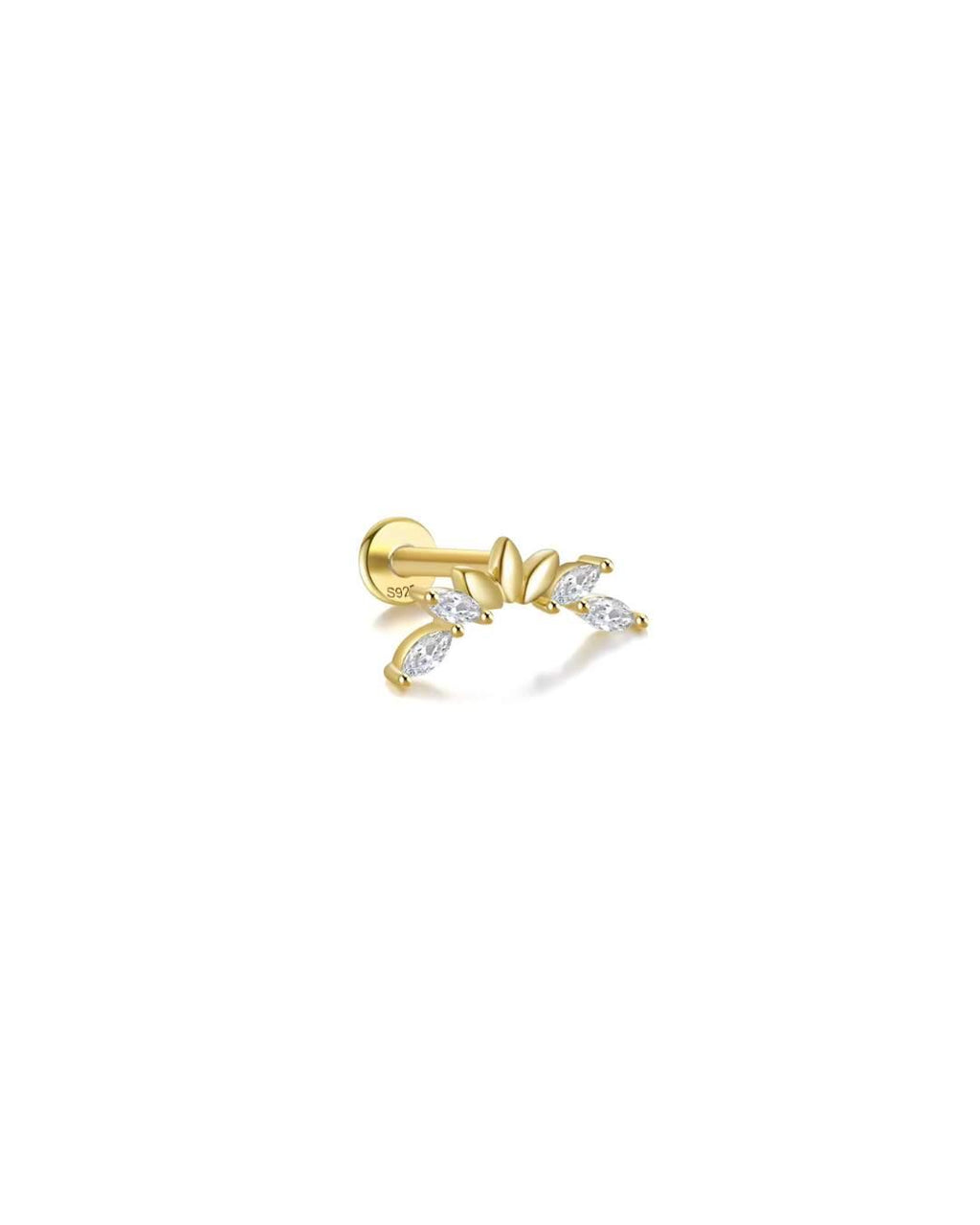 Buet Lotus piercing - Ørering med flad lås – Lilu Studio