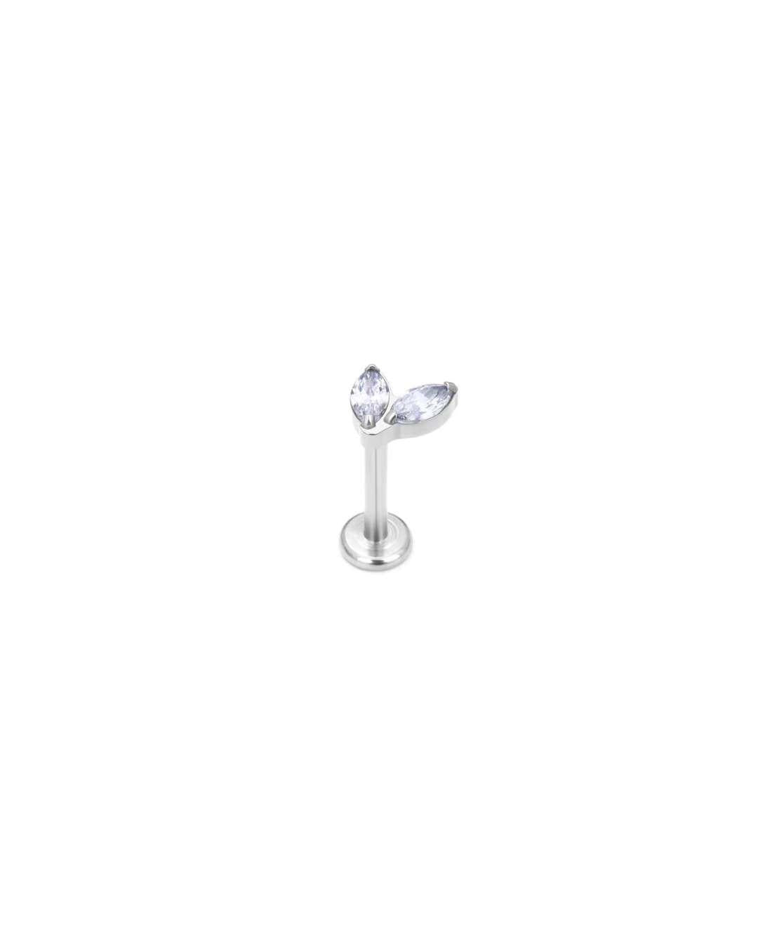 Vela guldbelagt blomster piercing ørering med flatback