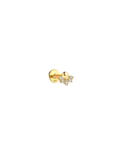 Piercing ørering flatback blomst mini — Nova