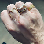 Elinor Ring guldbelagt ring med ferskvandsperler