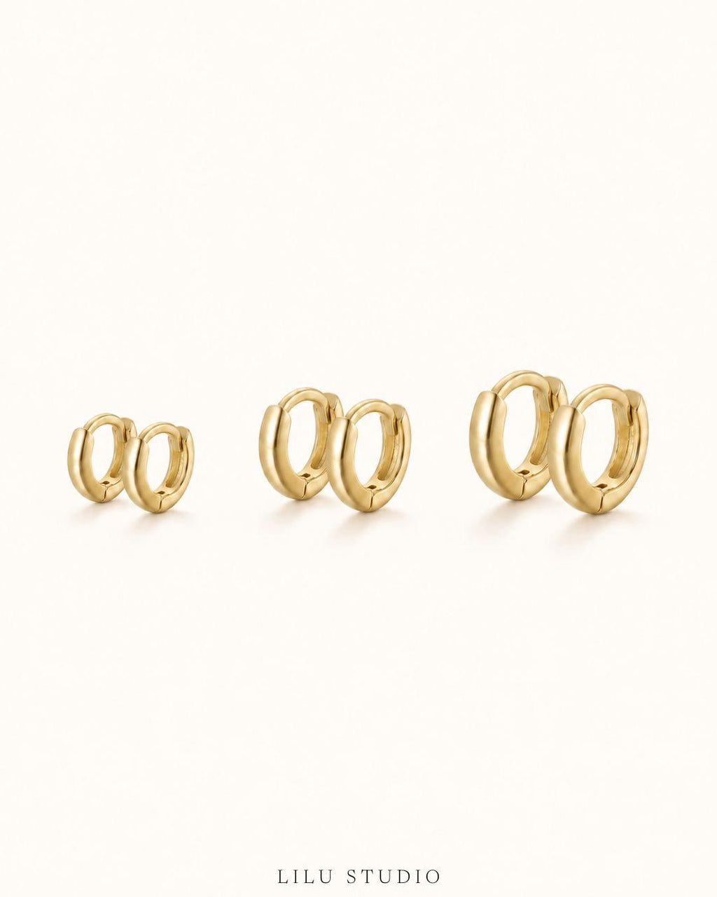 Øreringe hoops mini petit petite guldbelagt — Rue