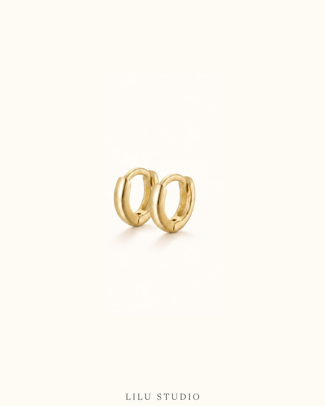 Øreringe hoops mini petit petite guldbelagt — Rue