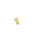 blomster flatback piercing push pin luk guld