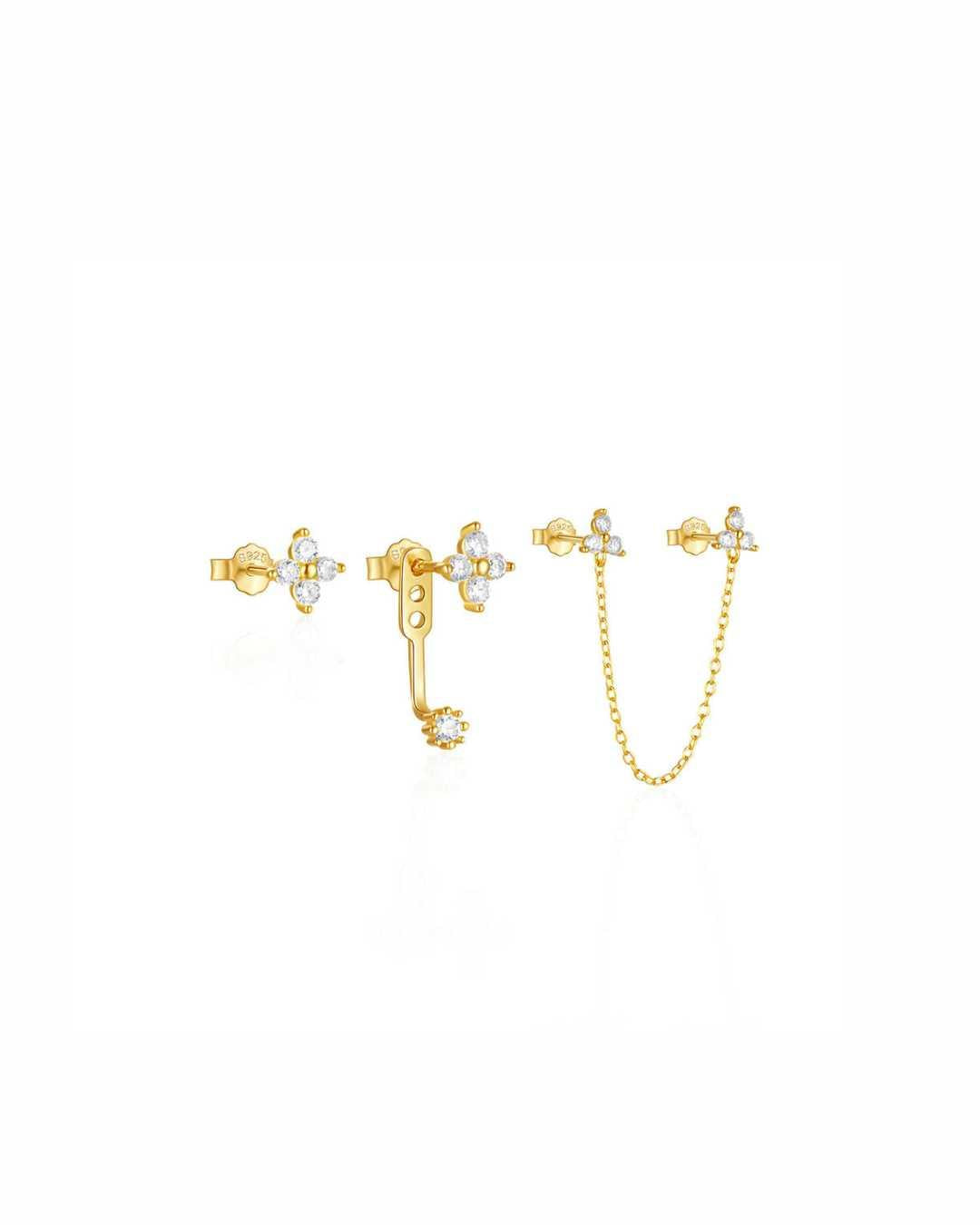 øreringe med blomster kædeørering