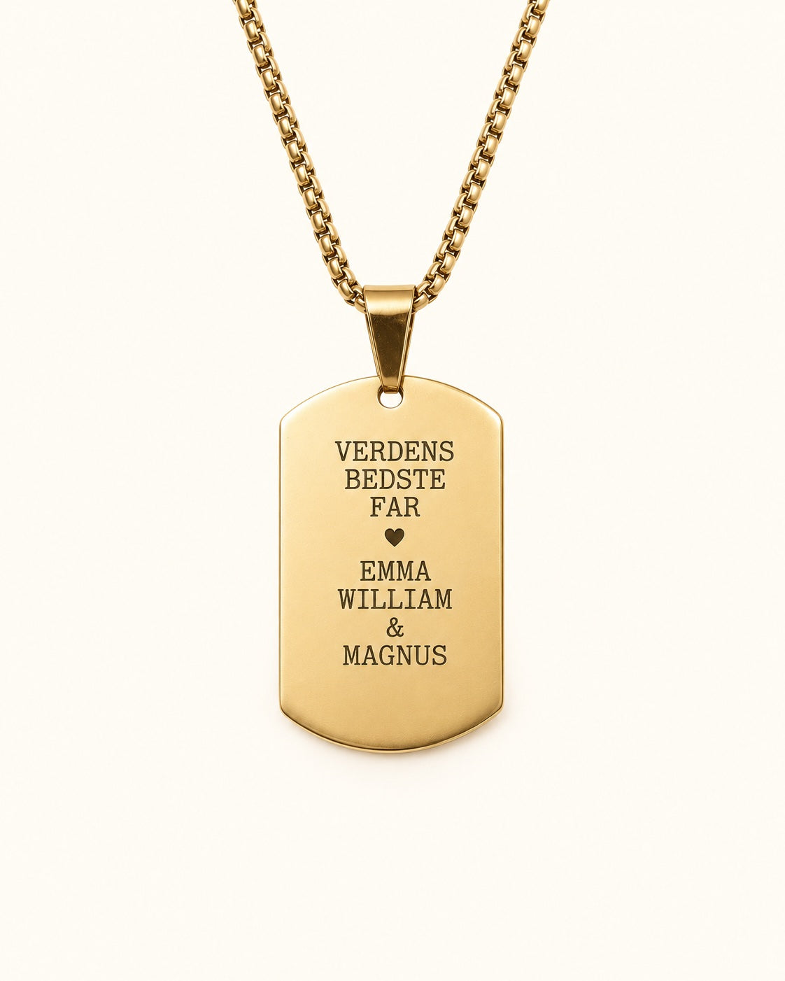 Dog tag halskæde til indgravering til mænd