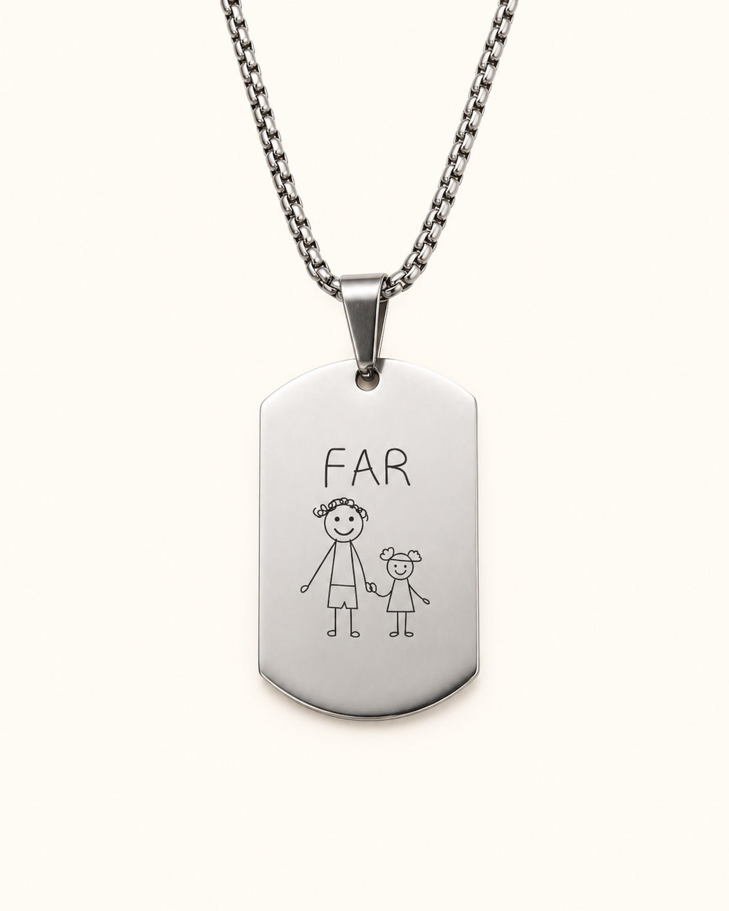 Dog tag halskæde til indgravering til mænd