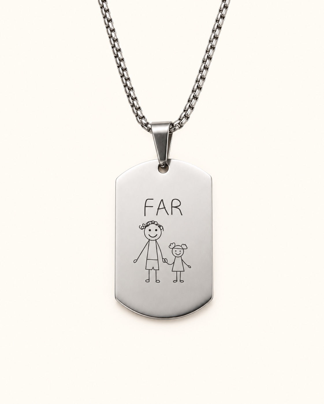 Dog tag halskæde til indgravering til mænd