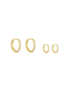 guldbelagte mini hoops med zirkoner 6 og 9 mm