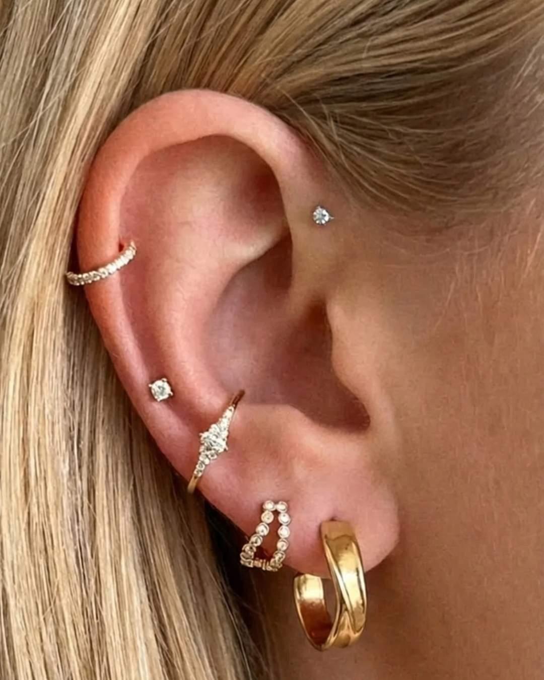 hoops øreringe med zirkoner guld