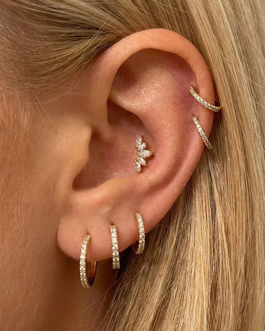 hoops øreringe med zirkoner guld