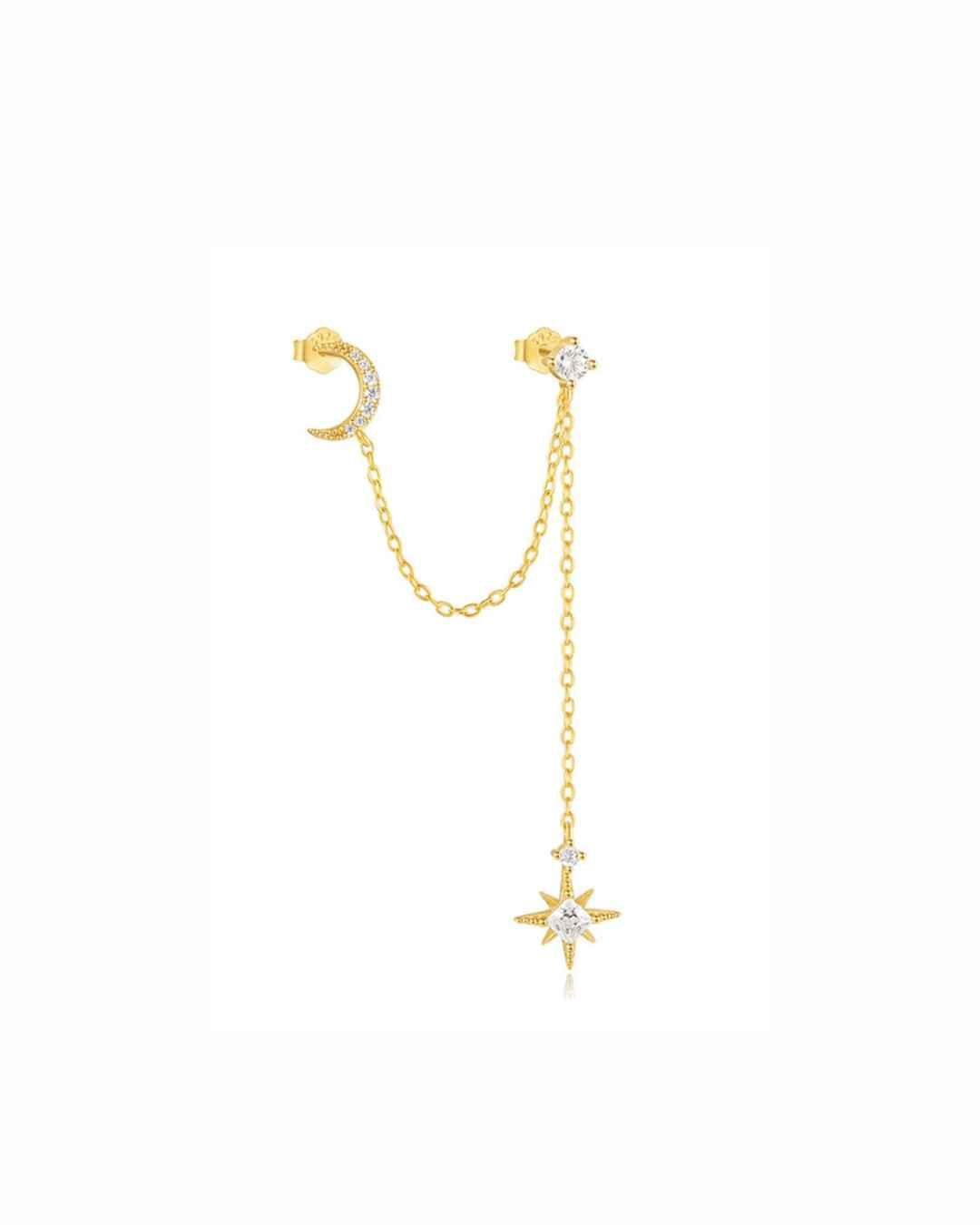 kædeørering med måne og stjerne