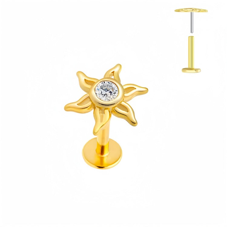 Sole sol piercing med flat back