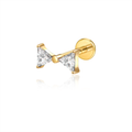 Mira dobbelttrekant-piercing med flat back i guld