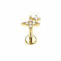 Sienna stjerne push pin piercing med flat back