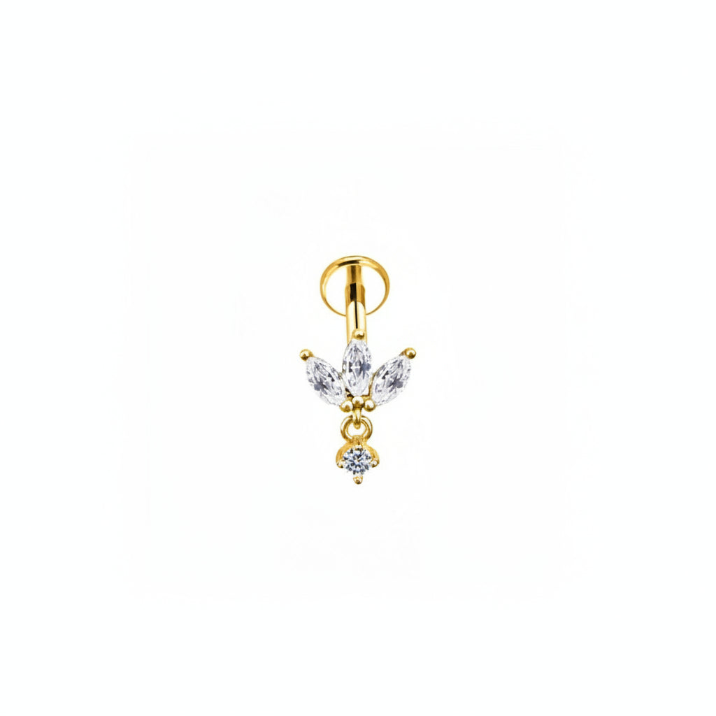 Lotte marquise lotus piercing med flat back