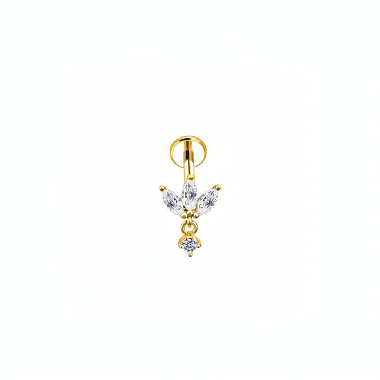 Lotte marquise lotus piercing med flat back
