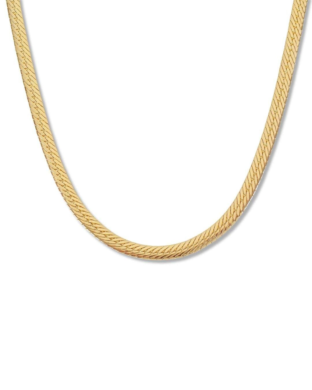 serena flat snake guldbelagt choker halskæde 5 mm bred