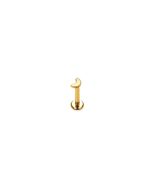 måne piercing med flad lås