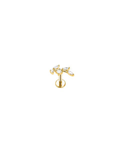 Piercing ørering flatback push pin G23 titanium — Nyx