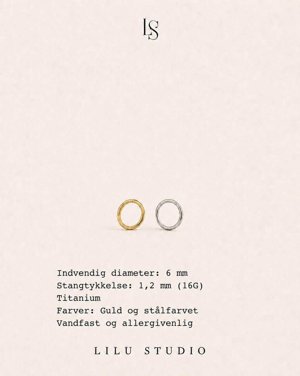 piercing ring 6 mm i diameter 