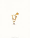 drop kæde flatback piercing