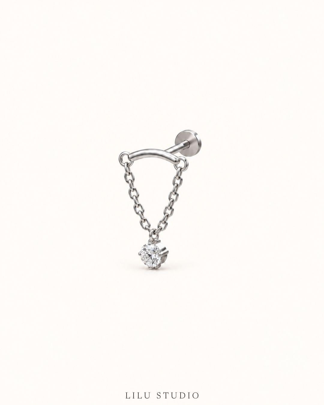 drop kæde flatback piercing
