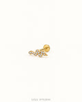 forgyldt slange flatback piercing med zirkoner