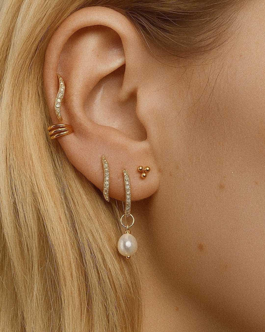 ear cuff forgyldt med flere lag