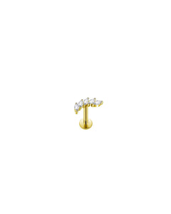 Piercing ørering flatback push pin G23 titanium — Sloane