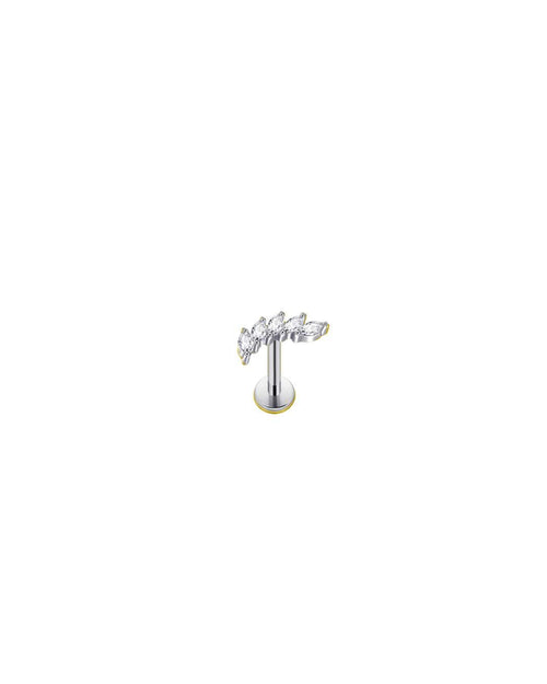 buet piercing med zirkoner flatback og push pin luk