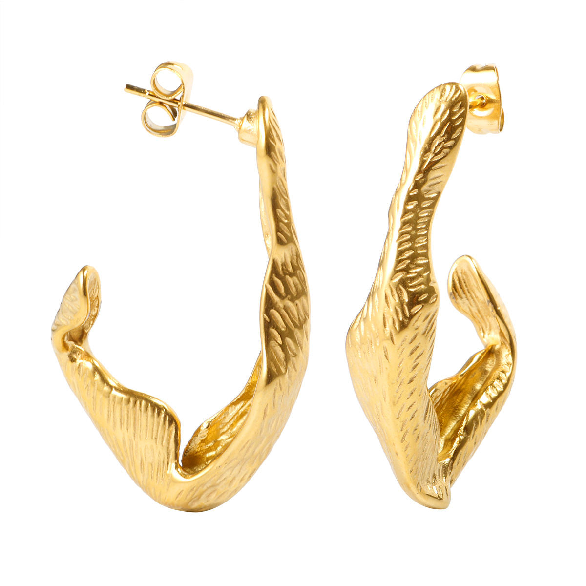 Marlene Vintage Guld Øreringe - Forgyldte Hoop Drop Øreringe – Lilu Studio