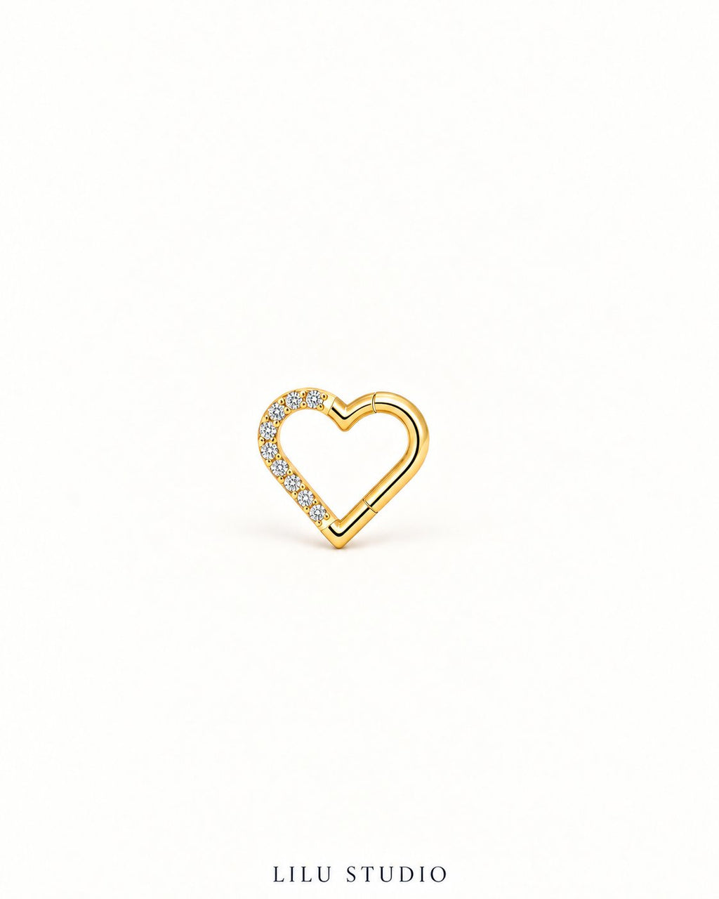 Piercing daith ørering hjerte — Amour – forgyldt, packshot