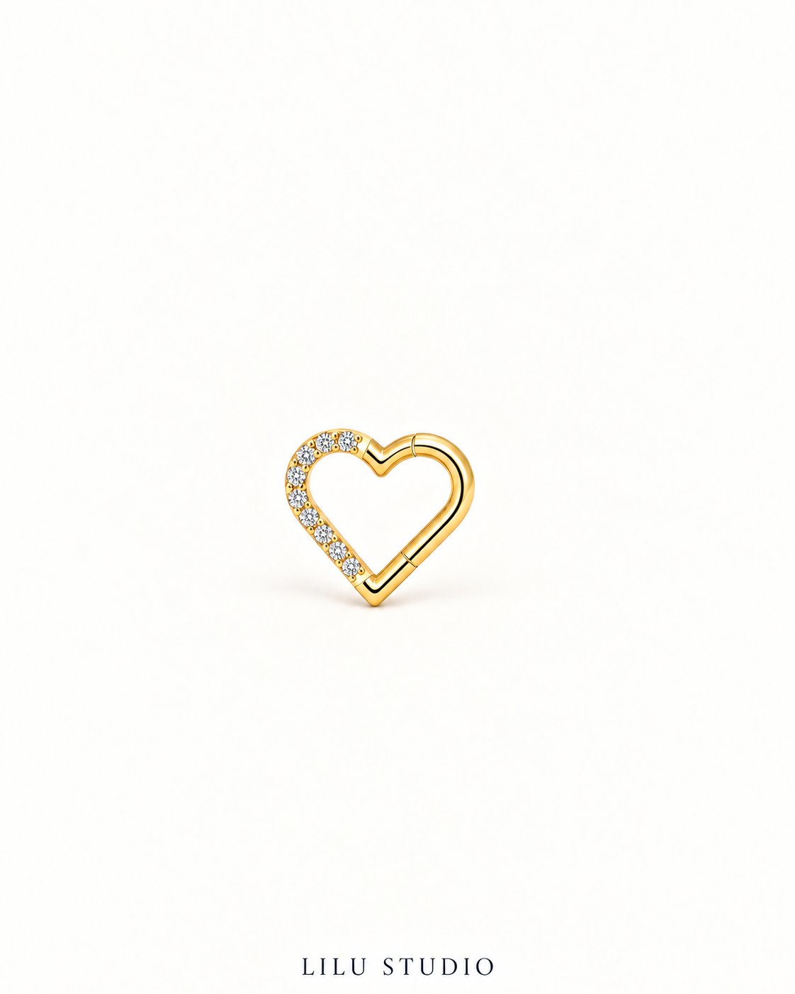 Piercing daith ørering hjerte — Amour – forgyldt, packshot